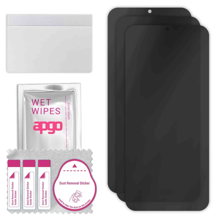 3x apgo PRIVACY защитно стъкло за Ulefone Power Armor 18 – хибридно стъкло, пълно лепило, гъвкаво стъкло