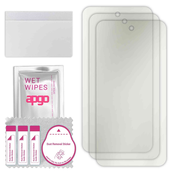 3x МАТОВ apgo протектор за екран за TCL 405 – самозалепващ се, цял дисплей, хидрогел, защита от надраскване, пълно лепене, 5D