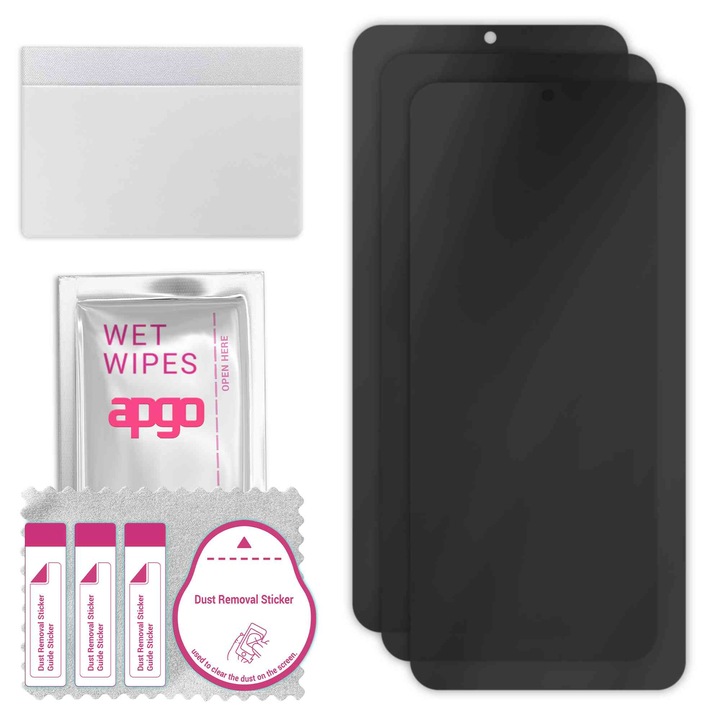 3x apgo PRIVACY защитно стъкло за HTC Desire 22 Pro – хибридно стъкло, пълно лепене, гъвкаво стъкло