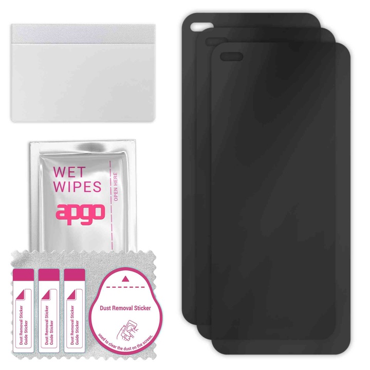 3x apgo PRIVACY защитно стъкло за Tecno Camon 16 Premier – хибридно стъкло, пълно лепило, гъвкаво стъкло