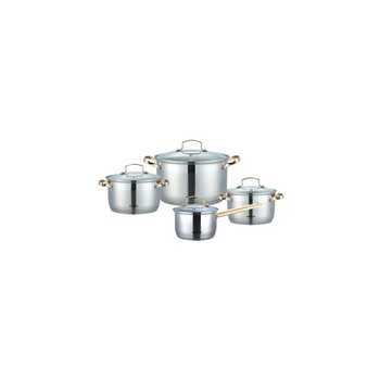 Set 4 oale inox cu capac sticla, Bohmann BH 1908 G, 2.1L, 2.9L, 3.9L, 6.6L Set 4 oale inox cu capac sticla, Bohmann BH 1908 G, 2.1L, 2.9L, 3.9L, 6.6L