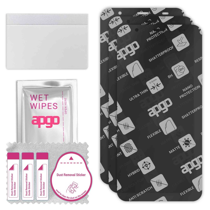 3x APGO MATTE хибридно защитно стъкло, съвместимо със ZTE Avid 589, гъвкаво нано стъкло, отличен заместител на закалено стъкло, устойчиво на надраскване