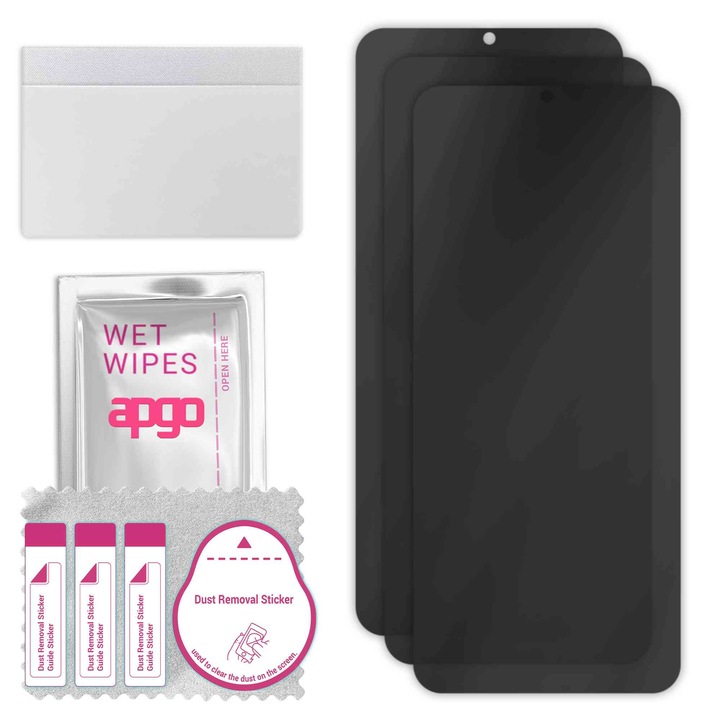 3x apgo PRIVACY защитно стъкло за Umidigi G3 Plus – хибридно стъкло, пълно лепило, гъвкаво стъкло