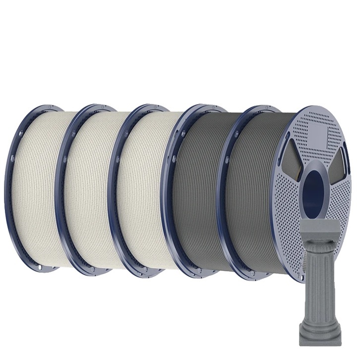 Filament PLA Marble, 1.75mm, viteza mare de imprimare, textura marmura naturala, 1.3kg