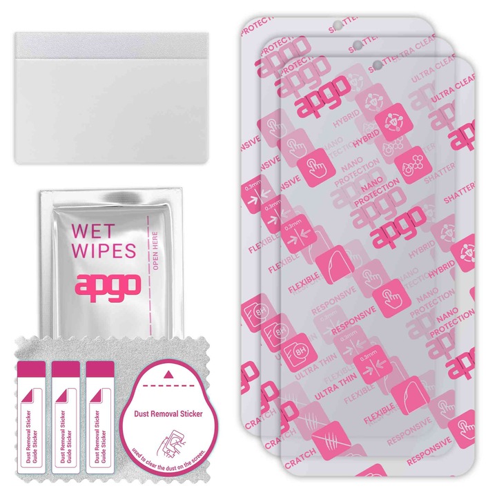 3x apgo Ultra-Clear Hybrid sticla protectoare compatibila cu Realme Narzo N53, sticla nano flexibila, inlocuire excelenta pentru sticla temperata, rezistenta la zgarieturi