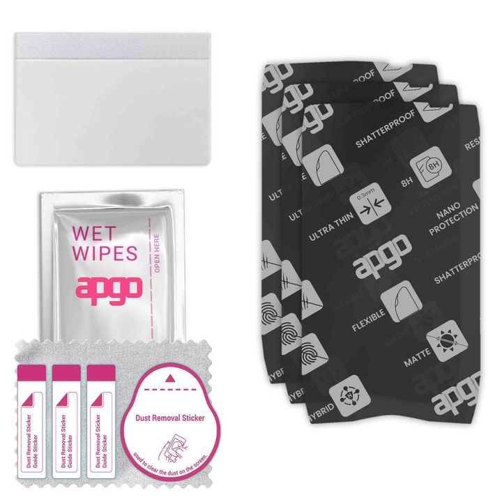 3x APGO MATTE хибридно защитно стъкло, съвместимо с Oukitel K16, гъвкаво нано стъкло, отличен заместител на закалено стъкло, устойчиво на надраскване