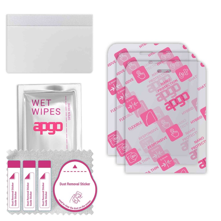 3x apgo Ultra-Clear Hybrid sticla protectoare compatibila cu myPhone Halo 3 LTE, sticla nano flexibila, inlocuire excelenta pentru sticla temperata, rezistenta la zgarieturi