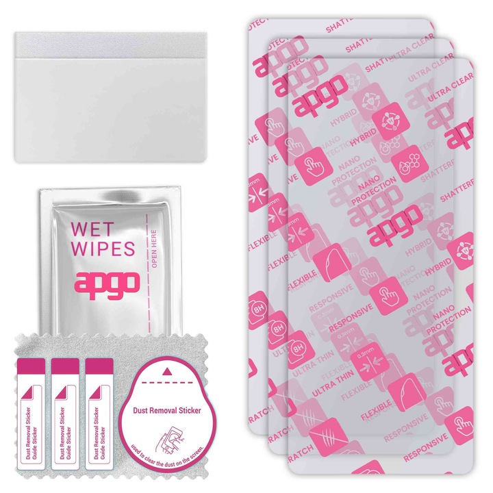 3x apgo Ultra-Clear Hybrid sticla protectoare compatibila cu ZTE Nubia Red Magic 9S Pro+ Plus, sticla nano flexibila, inlocuire excelenta pentru sticla temperata, rezistenta la zgarieturi