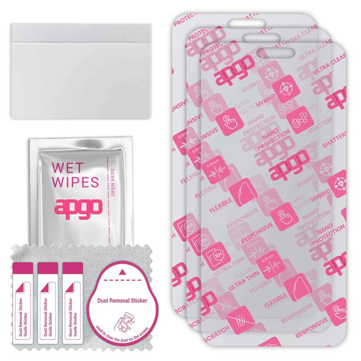 3x apgo Ultra-Clear Hybrid sticla protectoare compatibila cu Huawei Mate 60 Pro, sticla nano flexibila, inlocuire excelenta pentru sticla temperata, rezistenta la zgarieturi