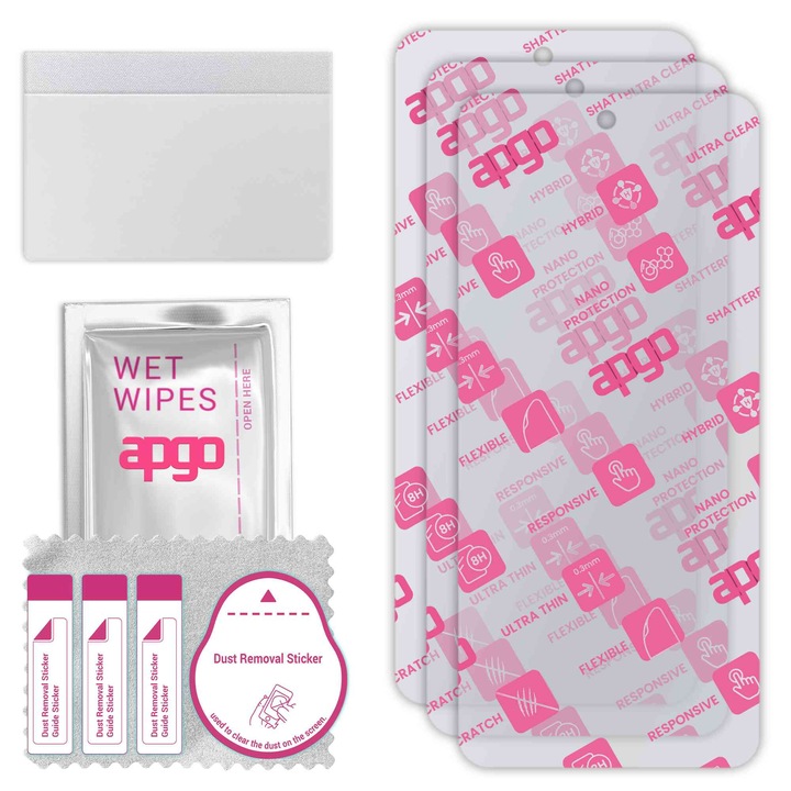 3x apgo Ultra-Clear Hybrid sticla protectoare compatibila cu Oppo A2 5G, sticla nano flexibila, inlocuire excelenta pentru sticla temperata, rezistenta la zgarieturi