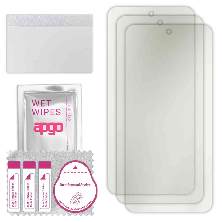 3x МАТОВ apgo протектор за екран за Vivo S17 Pro - самозалепващ се, цял дисплей, хидрогел, защита от надраскване, пълно лепене, 5D