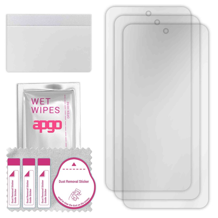 3x apgo протектор за екран за Blackview BV5300 – цял дисплей, гланцов, хидрогел, пълно лепене, 5D