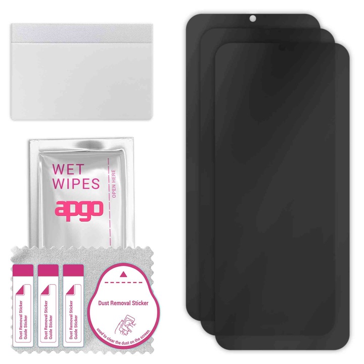 3x apgo PRIVACY защитно стъкло за Doogee N50 Pro – хибридно стъкло, пълно лепило, гъвкаво стъкло