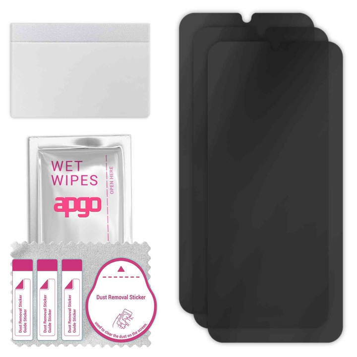 3x apgo PRIVACY защитно стъкло за Doogee N50 Pro – хибридно стъкло, пълно лепило, гъвкаво стъкло
