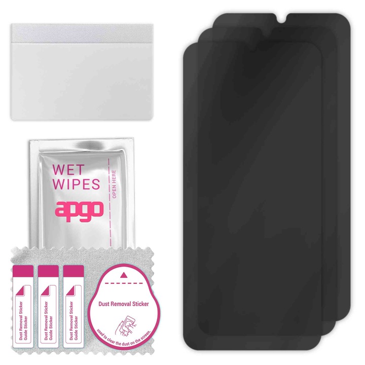 3x apgo PRIVACY защитно стъкло за Xiaomi Redmi 14C 5G - хибридно стъкло, пълно лепило, гъвкаво стъкло