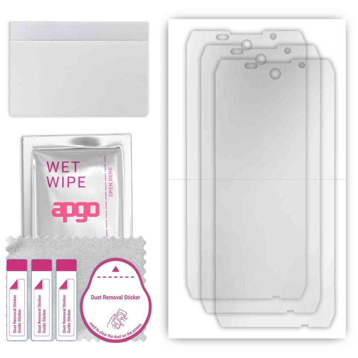 3x apgo протектор за екран за Blackview N6000 – цял дисплей, гланцов, хидрогел, пълно лепене, 5D