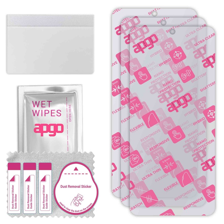 3x apgo Ultra-Clear Hybrid sticla protectoare compatibila cu Vivo Y200i, sticla nano flexibila, inlocuire excelenta pentru sticla temperata, rezistenta la zgarieturi