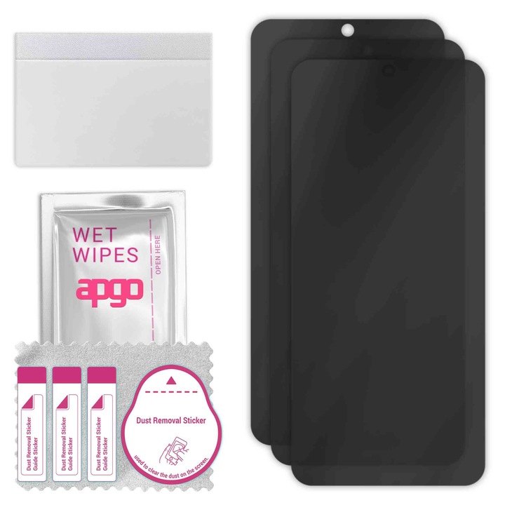 3x Sticla de protectie PRIVACY apgo pentru Huawei Nova 12i – sticla hibrid, full glue, flexible glass