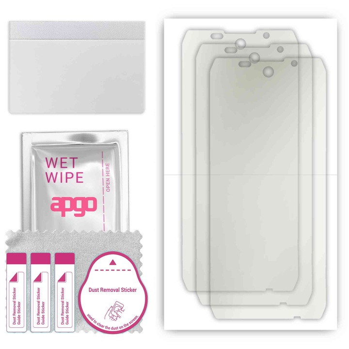 3x МАТОВ apgo протектор за екран за Blackview N6000 – самозалепващ се, цял дисплей, хидрогел, защита от надраскване, пълно лепене, 5D