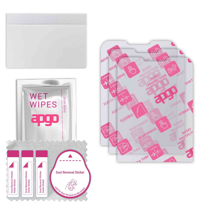 3x apgo Ultra-Clear Hybrid sticla protectoare compatibila cu Maxcom MM248 4G, sticla nano flexibila, inlocuire excelenta pentru sticla temperata, rezistenta la zgarieturi