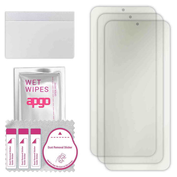 3x МАТОВ apgo протектор за екран за Umidigi G5A – самозалепващ се, цял дисплей, хидрогел, защита от надраскване, пълно лепене, 5D