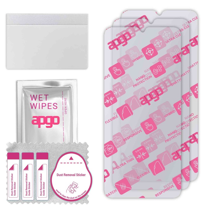 3x apgo Ultra-Clear Hybrid sticla protectoare compatibila cu Xiaomi Redmi A4 5G, sticla nano flexibila, inlocuire excelenta pentru sticla temperata, rezistenta la zgarieturi