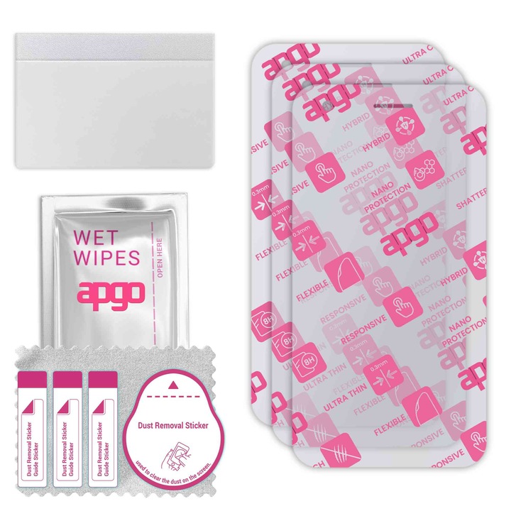 3x apgo Ultra-Clear Hybrid sticla protectoare compatibila cu ZTE Optus X Sight 3, sticla nano flexibila, inlocuire excelenta pentru sticla temperata, rezistenta la zgarieturi