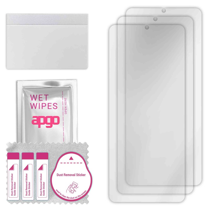 3x folie de protectie apgo pentru Xiaomi Redmi A3 – afisare completa, lucioasa, hidrogel, full glue, 5D