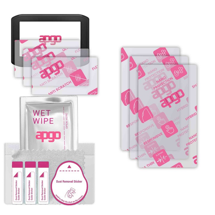 3x apgo Ultra-Clear Hybrid sticla protectoare compatibila cu Garmin Zumo 396 LMT-S, sticla nano flexibila, inlocuire excelenta pentru sticla temperata, rezistenta la zgarieturi