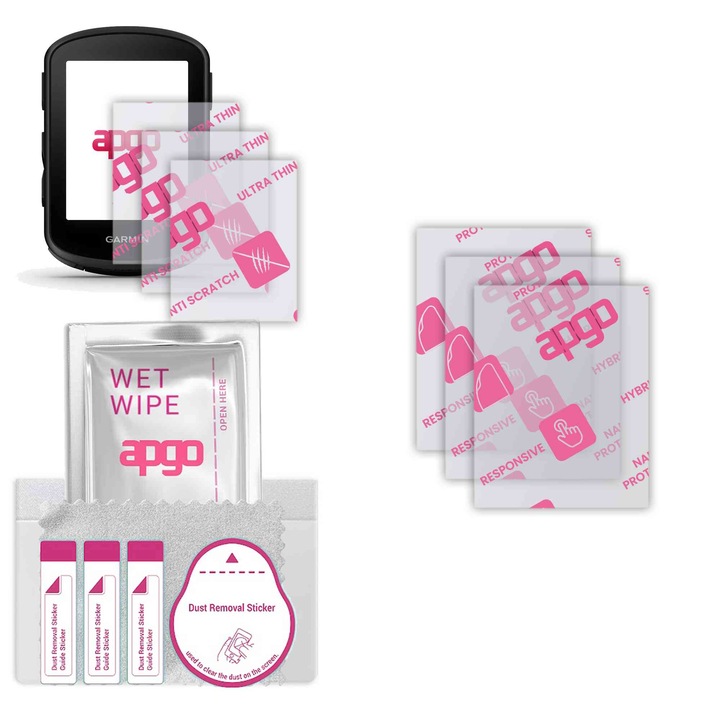 3x apgo Ultra-Clear Hybrid sticla protectoare compatibila cu Garmin Edge 840, sticla nano flexibila, inlocuire excelenta pentru sticla temperata, rezistenta la zgarieturi