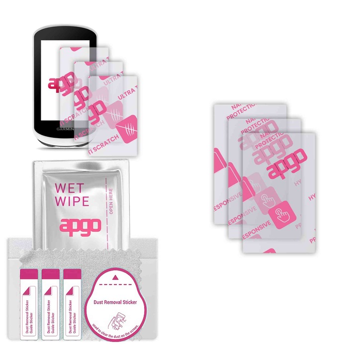 3x apgo Ultra-Clear Hybrid sticla protectoare compatibila cu Garmin Edge Explore 2, sticla nano flexibila, inlocuire excelenta pentru sticla temperata, rezistenta la zgarieturi