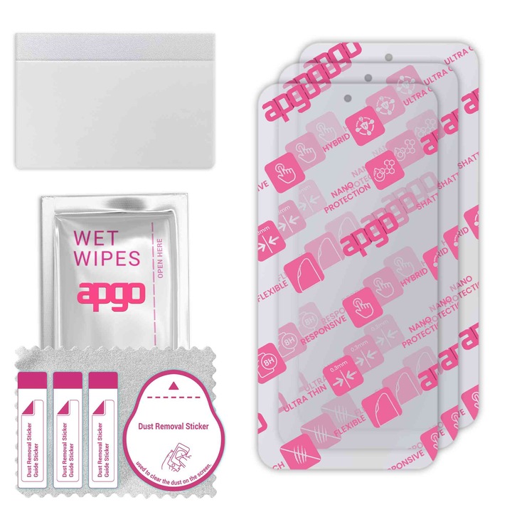 3x apgo Ultra-Clear Hybrid sticla protectoare compatibila cu Oppo Reno 13, sticla nano flexibila, inlocuire excelenta pentru sticla temperata, rezistenta la zgarieturi