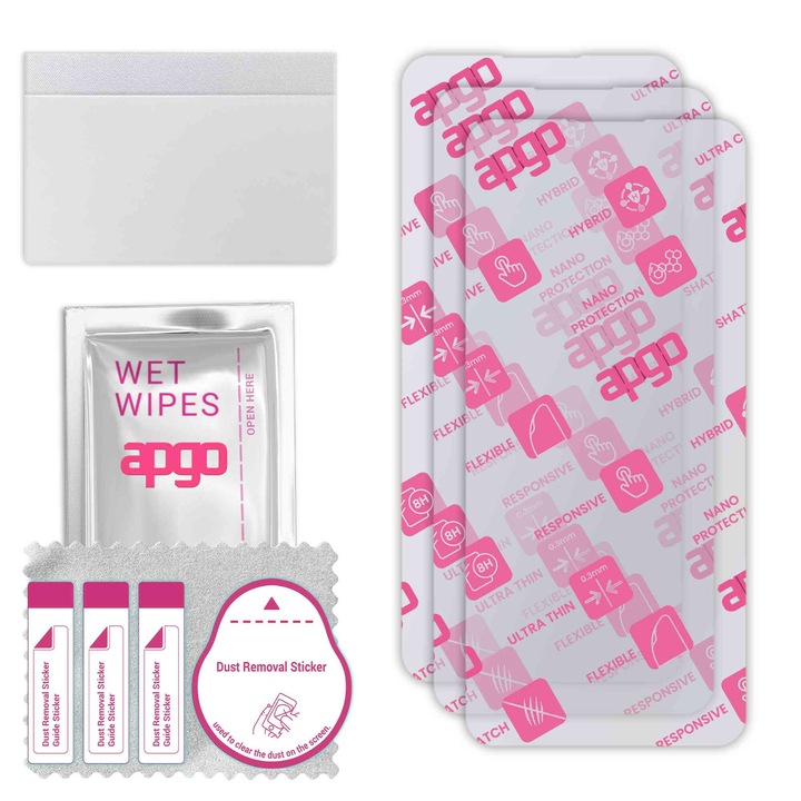 3x apgo Ultra-Clear Hybrid sticla protectoare compatibila cu BLU G61s, sticla nano flexibila, inlocuire excelenta pentru sticla temperata, rezistenta la zgarieturi