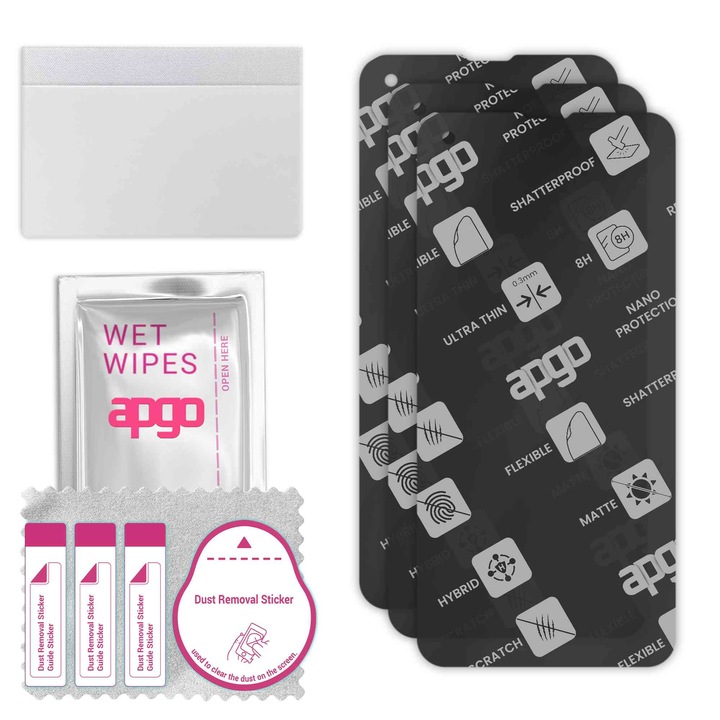 3x apgo MATTE хибридно защитно стъкло, съвместимо с BLU G51S, гъвкаво нано стъкло, отличен заместител на закалено стъкло, устойчиво на надраскване