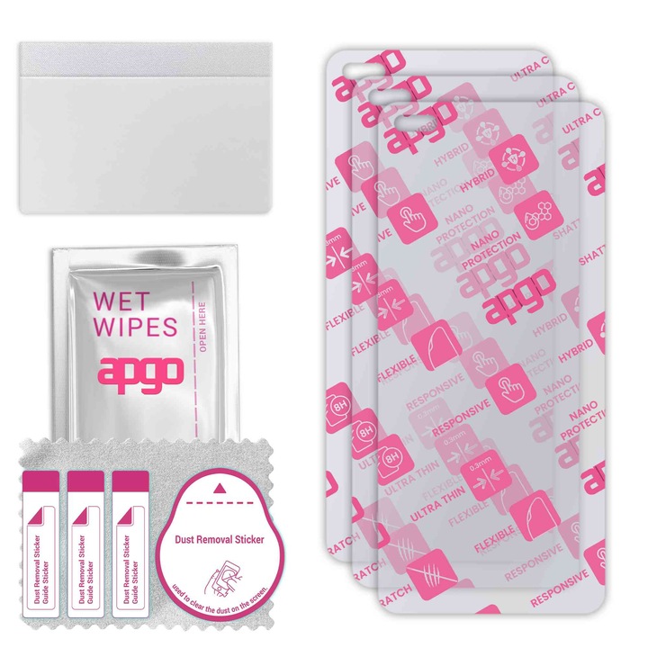 3x apgo Ultra-Clear Hybrid sticla protectoare compatibila cu Infinix Zero 8, sticla nano flexibila, inlocuire excelenta pentru sticla temperata, rezistenta la zgarieturi
