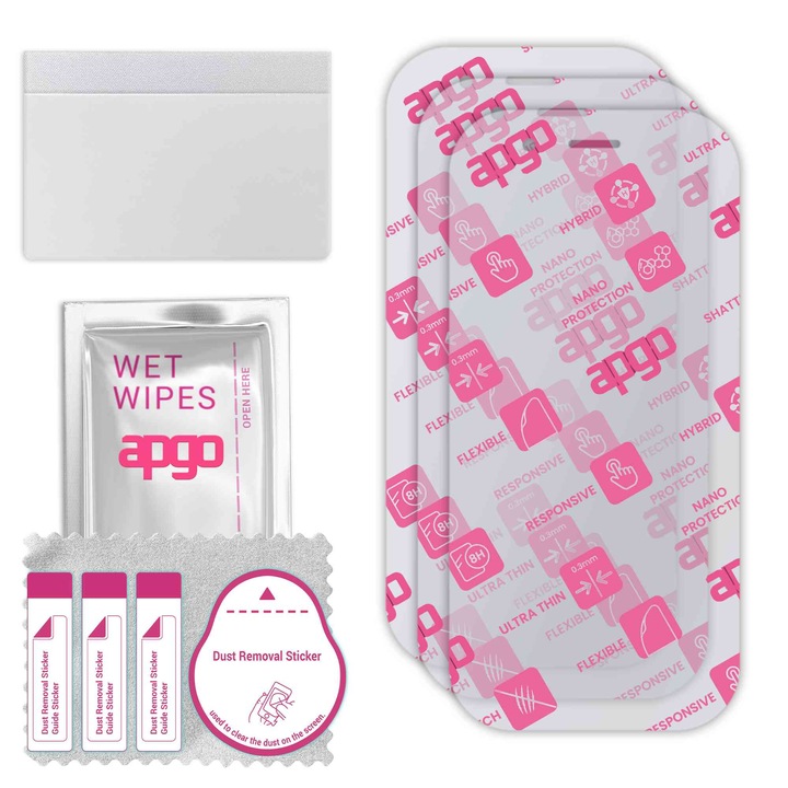 3x apgo Ultra-Clear Hybrid sticla protectoare compatibila cu Unihertz Jelly 2E, sticla nano flexibila, inlocuire excelenta pentru sticla temperata, rezistenta la zgarieturi