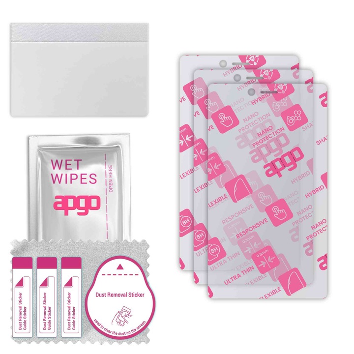 3x apgo Ultra-Clear Hybrid sticla protectoare compatibila cu Unihertz Titan Slim, sticla nano flexibila, inlocuire excelenta pentru sticla temperata, rezistenta la zgarieturi