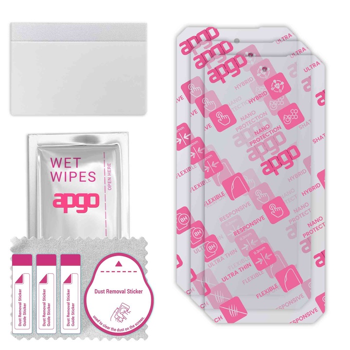 3x apgo Ultra-Clear Hybrid sticla protectoare compatibila cu Unihertz 8849 Tank Mini 1, sticla nano flexibila, inlocuire excelenta pentru sticla temperata, rezistenta la zgarieturi