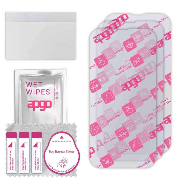 3x apgo Ultra-Clear Hybrid sticla protectoare compatibila cu Unihertz Jelly Max, sticla nano flexibila, inlocuire excelenta pentru sticla temperata, rezistenta la zgarieturi