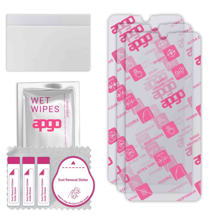 3x apgo Ultra-Clear Hybrid sticla protectoare compatibila cu Nubia V70 Max, sticla nano flexibila, inlocuire excelenta pentru sticla temperata, rezistenta la zgarieturi