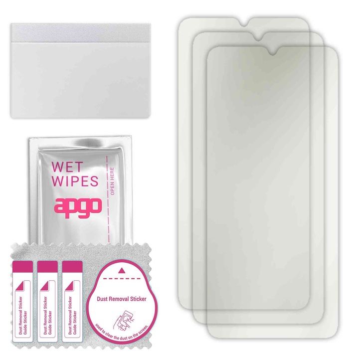 3x МАТОВ apgo протектор за екран за Umidigi G9C – самозалепващ се, цял дисплей, хидрогел, защита от надраскване, пълно лепене, 5D