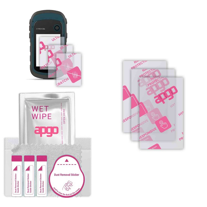 3x apgo Ultra-Clear Hybrid sticla protectoare compatibila cu Garmin eTrex 32x, sticla nano flexibila, inlocuire excelenta pentru sticla temperata, rezistenta la zgarieturi