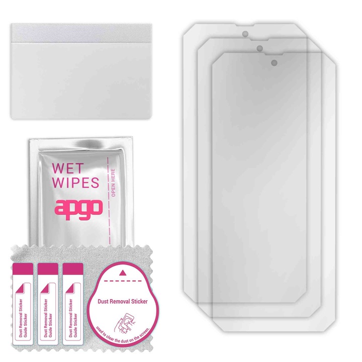 3x apgo протектор за екран за Blackview BV7300 – цял дисплей, гланцов, хидрогел, пълно лепене, 5D