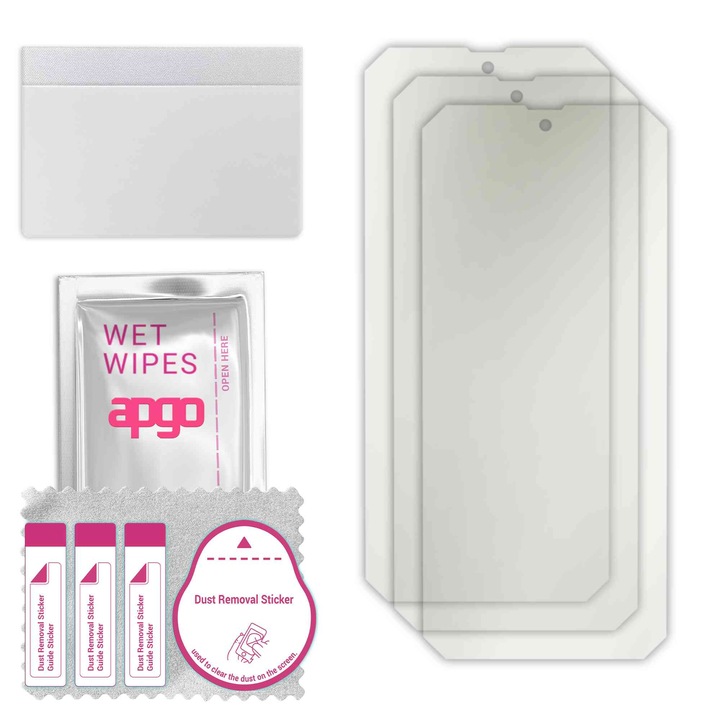 3x МАТОВ apgo протектор за екран за Blackview BV7300 – самозалепващ се, цял дисплей, хидрогел, защита от надраскване, пълно лепене, 5D