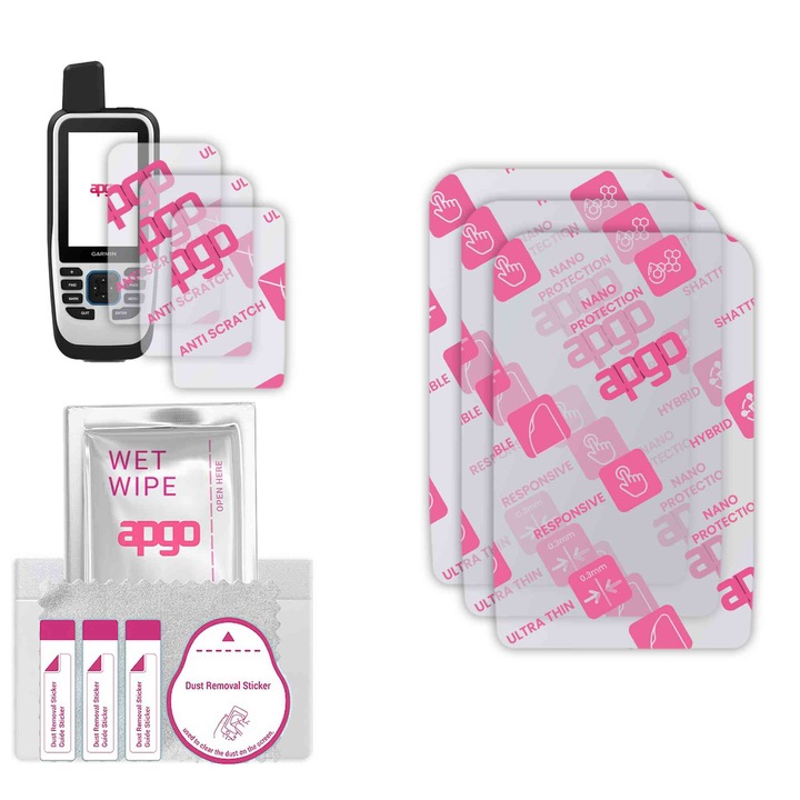 3x apgo Ultra-Clear Hybrid sticla protectoare compatibila cu Garmin GPSMAP 86s, sticla nano flexibila, inlocuire excelenta pentru sticla temperata, rezistenta la zgarieturi