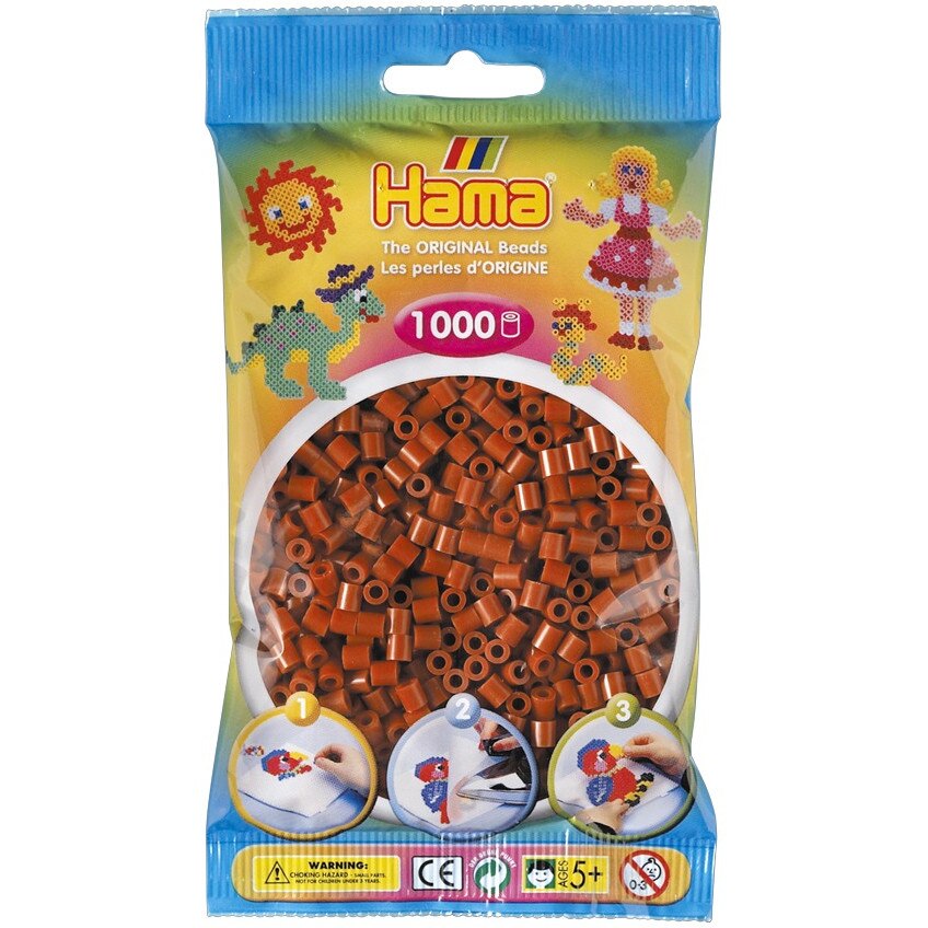 Margele de calcat HAMA MIDI Rosu Maroniu, 1000 buc in pungulita