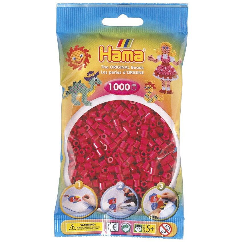 Margele de calcat HAMA MIDI ROSU VIN in pungulita 1000 buc