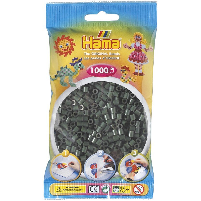 Margele de calcat HAMA MIDI VERDE INCHIS, 1000 buc in pungulita