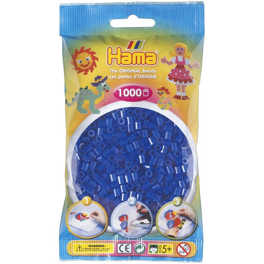 Margele de calcat HAMA MIDI Albastru Neon, 1000 buc in pungulita