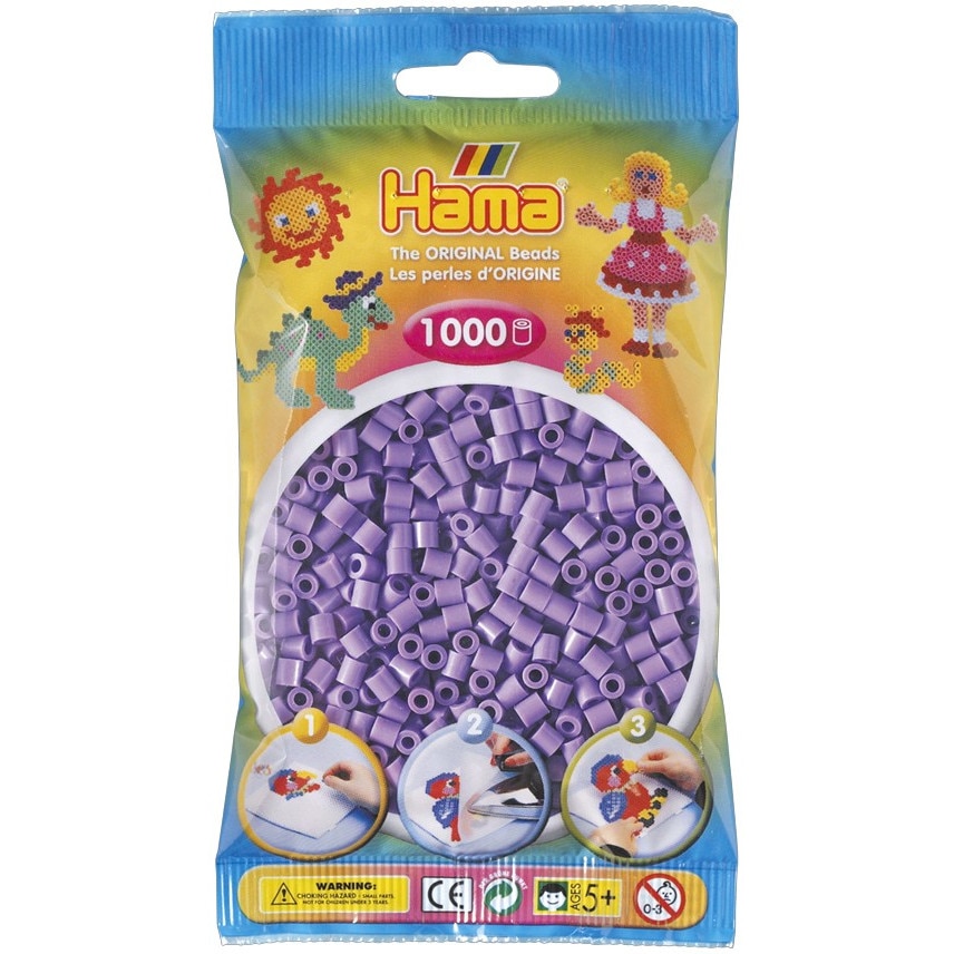 Margele de calcat HAMA MIDI Mov Lila Pastel, 1000 buc in pungulita